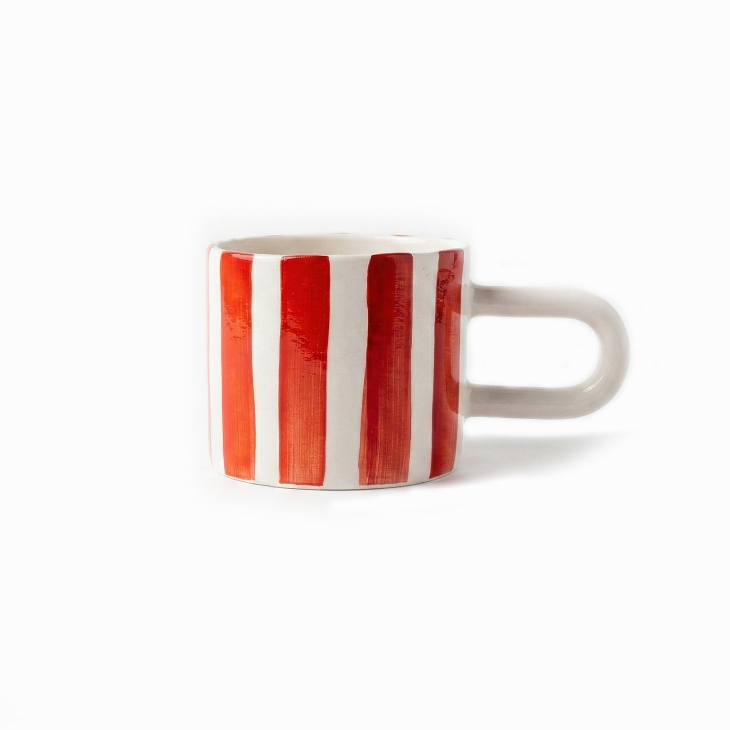 Seramik Kupa - Kırmızı Çizgi Kulplu