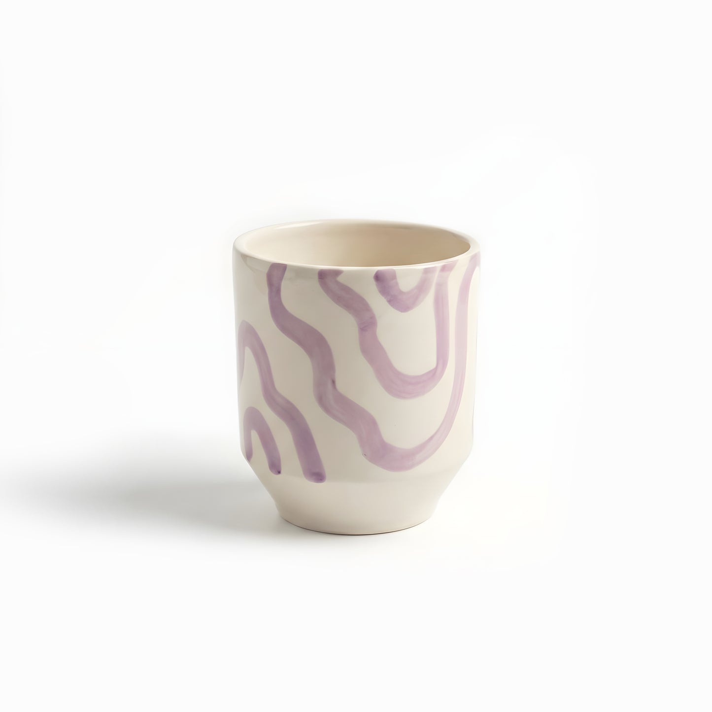 Seramik Kupa - Lila Dalga Çizgili