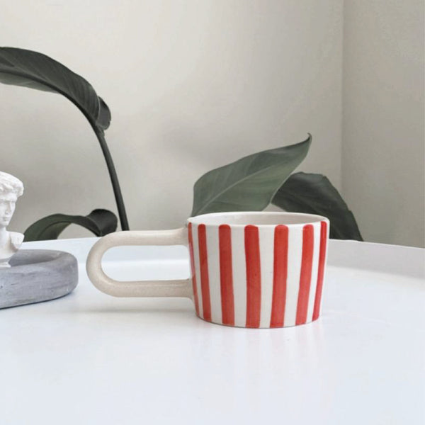 Seramik Kupa - Uzun Sap Soft Red