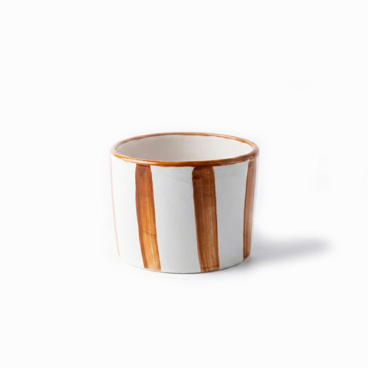 Seramik Sufle Kabı - Kahverengi Çizgili