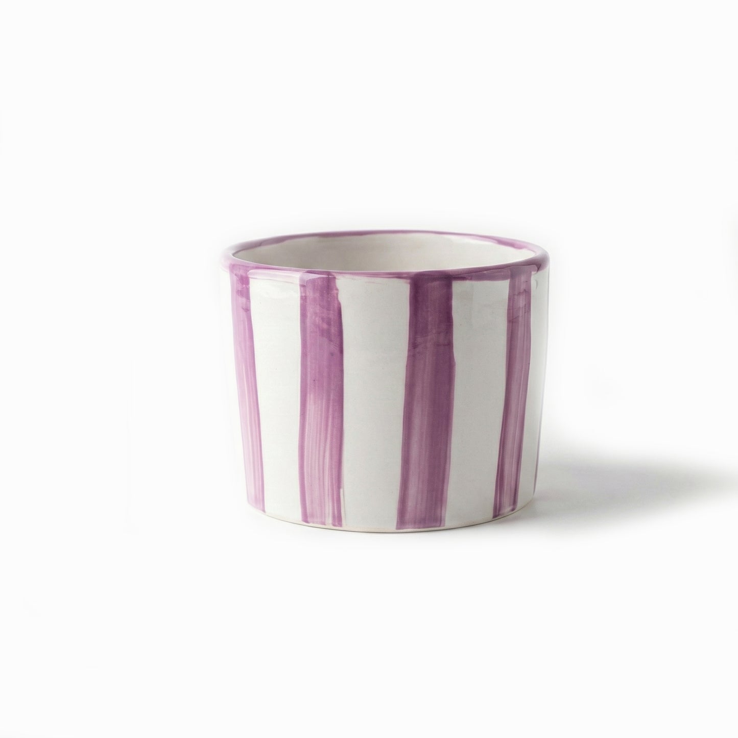 Seramik Sufle Kabı - Lila Çizgili