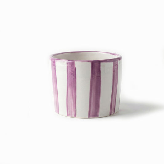 Seramik Sufle Kabı - Lila Çizgili