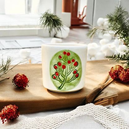 Seramik Kupa - Kokina Çiçeği