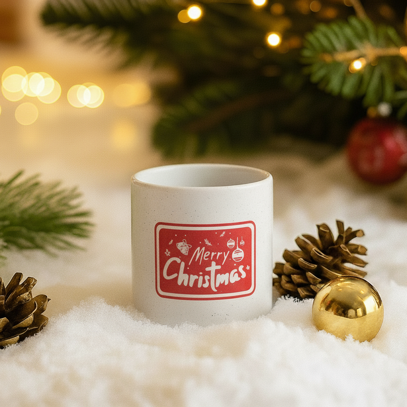 Seramik Kupa - Merry Christmas Kırmızı
