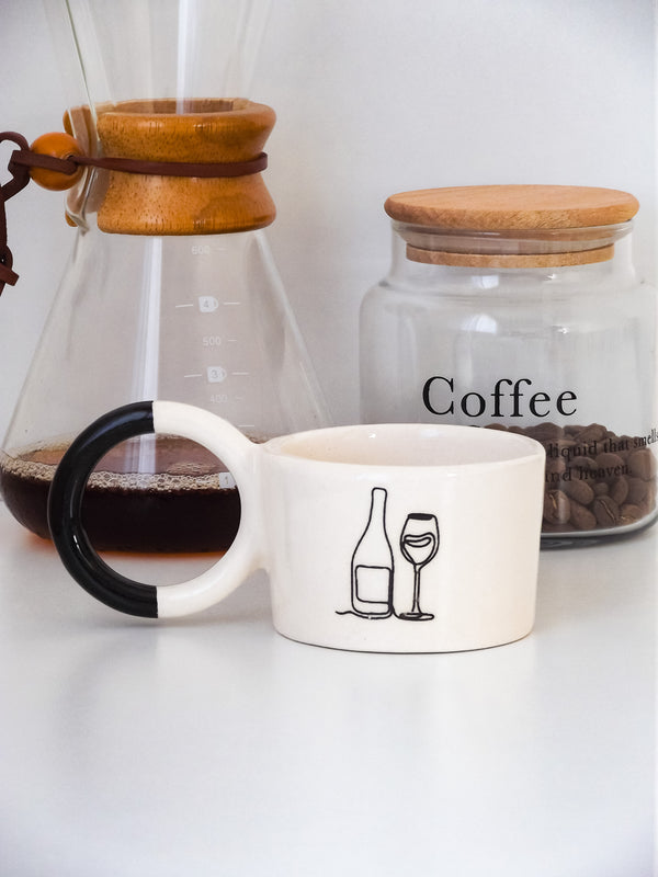 Seramik Kupa - Halka Kulp Şarap & Kadeh Figür