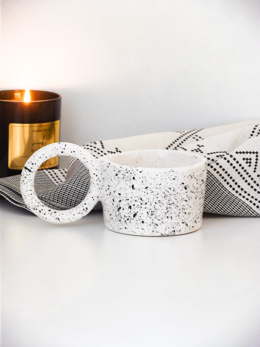 Seramik Bardak - Halka Kulp Püskürtme Boya