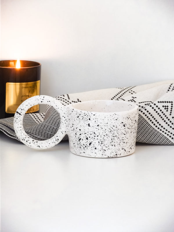 Seramik Bardak - Halka Kulp Püskürtme Boya