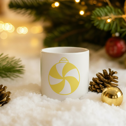 Seramik Kupa - Yılbaşı Süsü Sarı