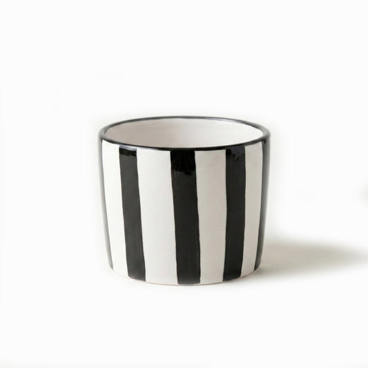 Seramik Sufle Kabı - Siyah Çizgili